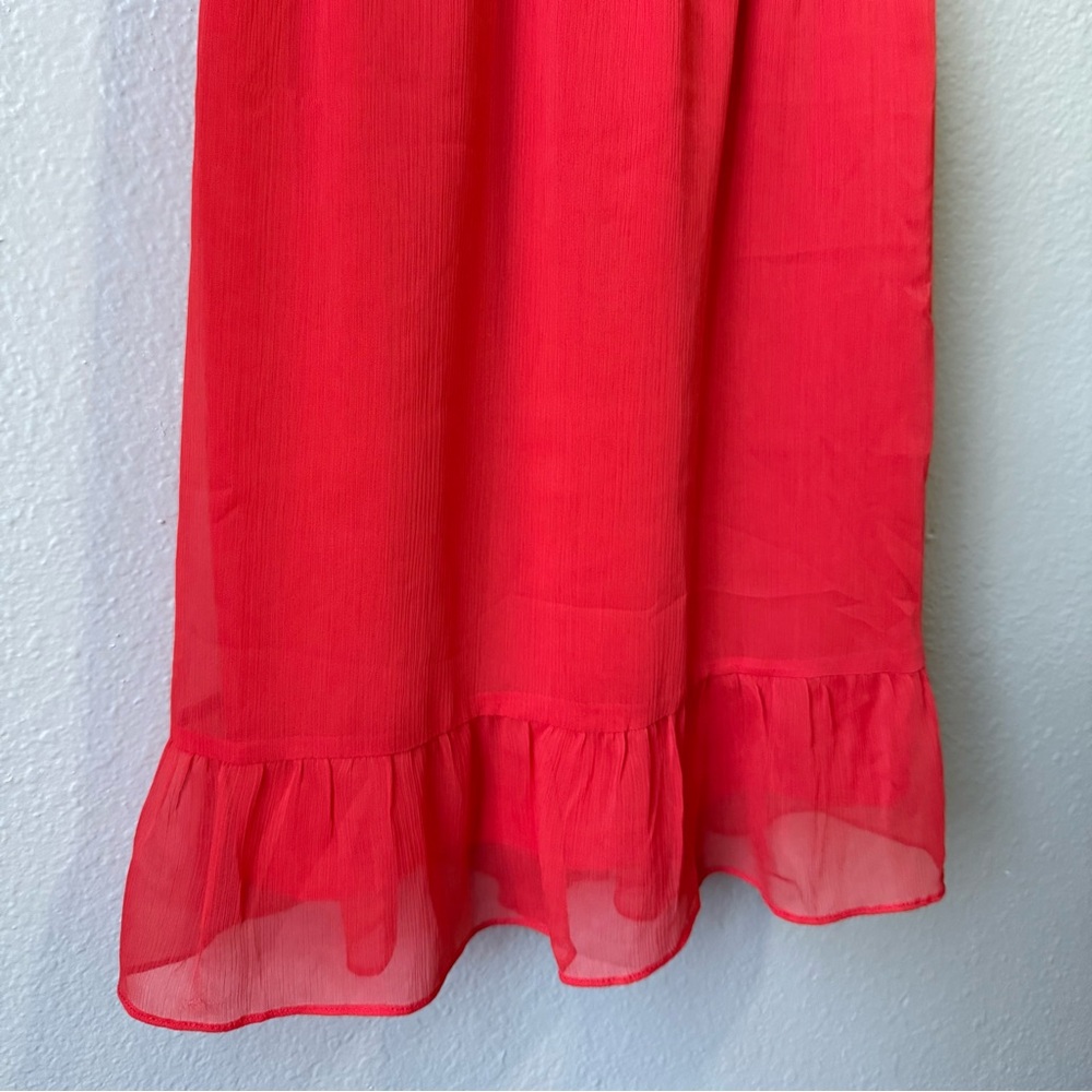 Red Ruffle Tie Back Dress - Picture 3 of 5